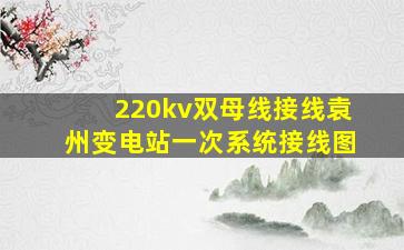 220kv双母线接线袁州变电站一次系统接线图