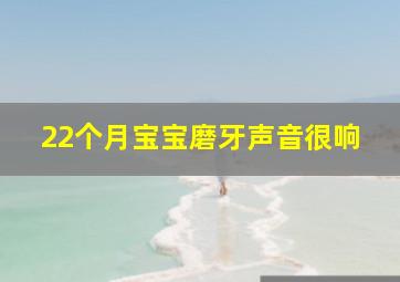 22个月宝宝磨牙声音很响