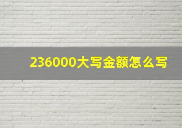 236000大写金额怎么写