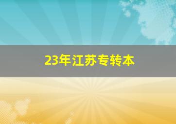 23年江苏专转本