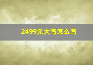 2499元大写怎么写