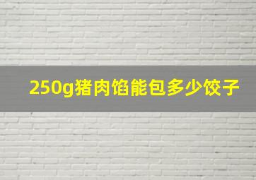 250g猪肉馅能包多少饺子