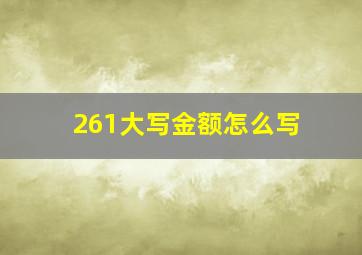 261大写金额怎么写