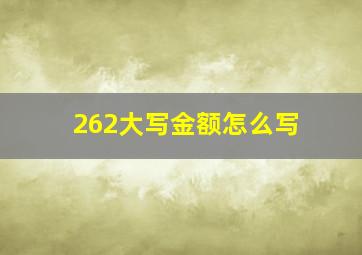 262大写金额怎么写