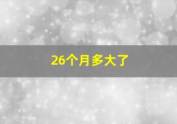 26个月多大了