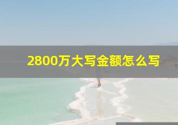 2800万大写金额怎么写