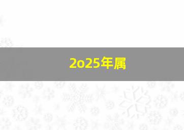 2o25年属