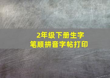 2年级下册生字笔顺拼音字帖打印