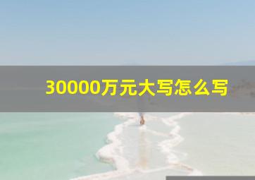 30000万元大写怎么写