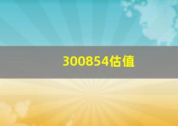 300854估值