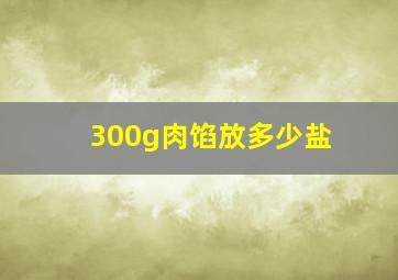 300g肉馅放多少盐