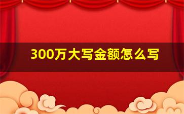 300万大写金额怎么写