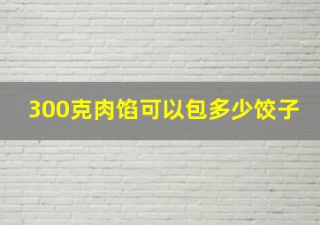 300克肉馅可以包多少饺子