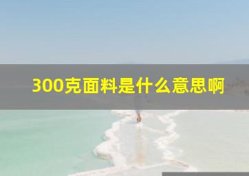 300克面料是什么意思啊