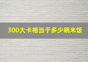 300大卡相当于多少碗米饭