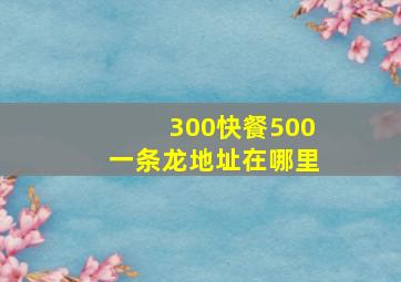 300快餐500一条龙地址在哪里