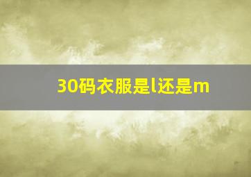 30码衣服是l还是m