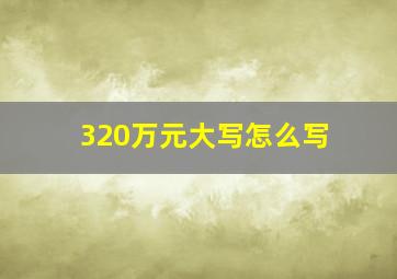 320万元大写怎么写