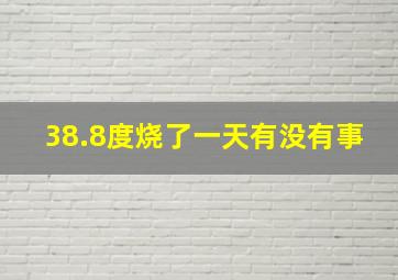 38.8度烧了一天有没有事