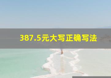 387.5元大写正确写法