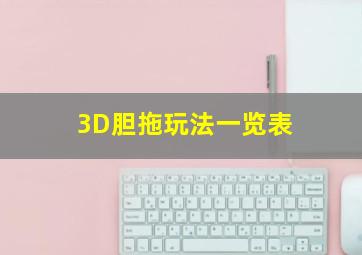 3D胆拖玩法一览表