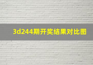 3d244期开奖结果对比图