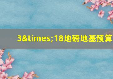 3×18地磅地基预算