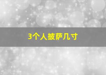 3个人披萨几寸