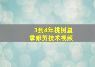 3到4年桃树夏季修剪技术视频