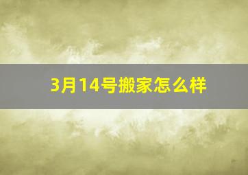 3月14号搬家怎么样