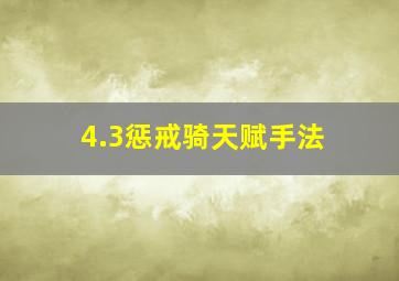 4.3惩戒骑天赋手法