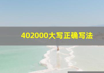 402000大写正确写法