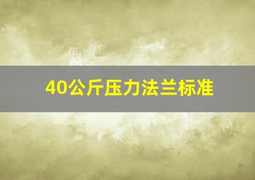 40公斤压力法兰标准