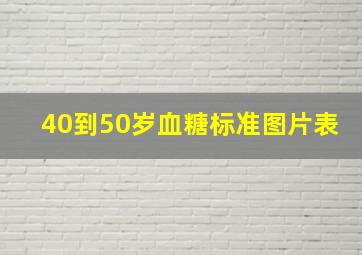 40到50岁血糖标准图片表