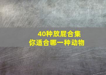 40种放屁合集你适合哪一种动物