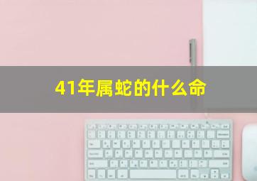 41年属蛇的什么命