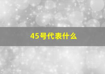 45号代表什么