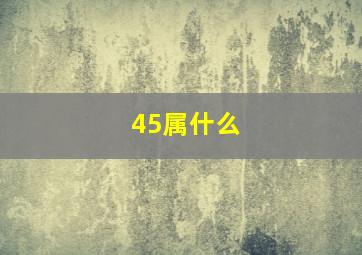 45属什么