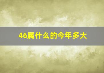 46属什么的今年多大