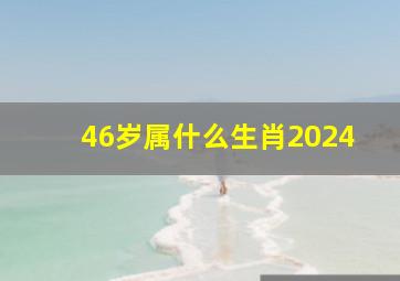 46岁属什么生肖2024