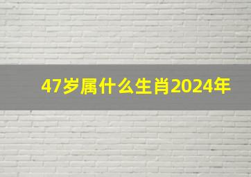 47岁属什么生肖2024年