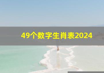 49个数字生肖表2024