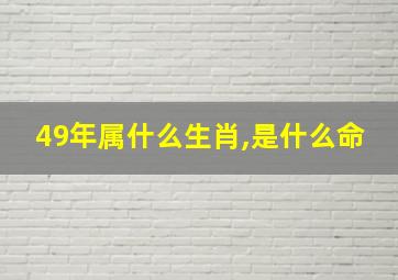 49年属什么生肖,是什么命