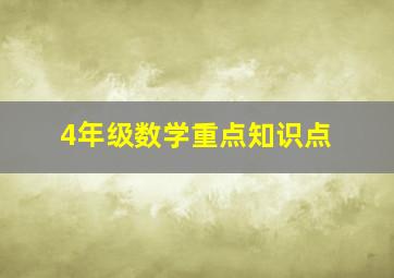 4年级数学重点知识点