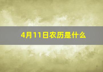 4月11日农历是什么