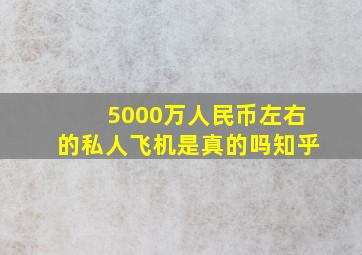 5000万人民币左右的私人飞机是真的吗知乎