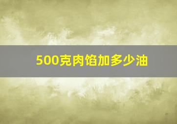 500克肉馅加多少油