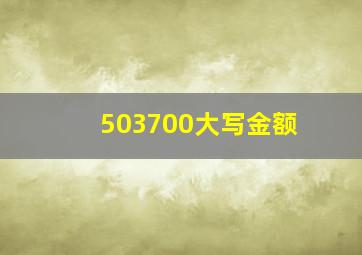 503700大写金额