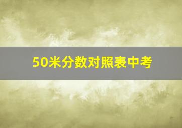 50米分数对照表中考