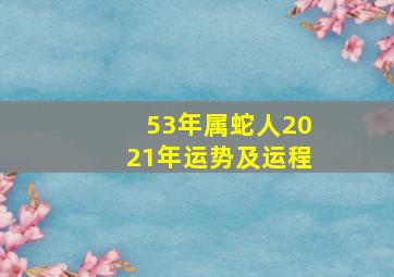 53年属蛇人2021年运势及运程